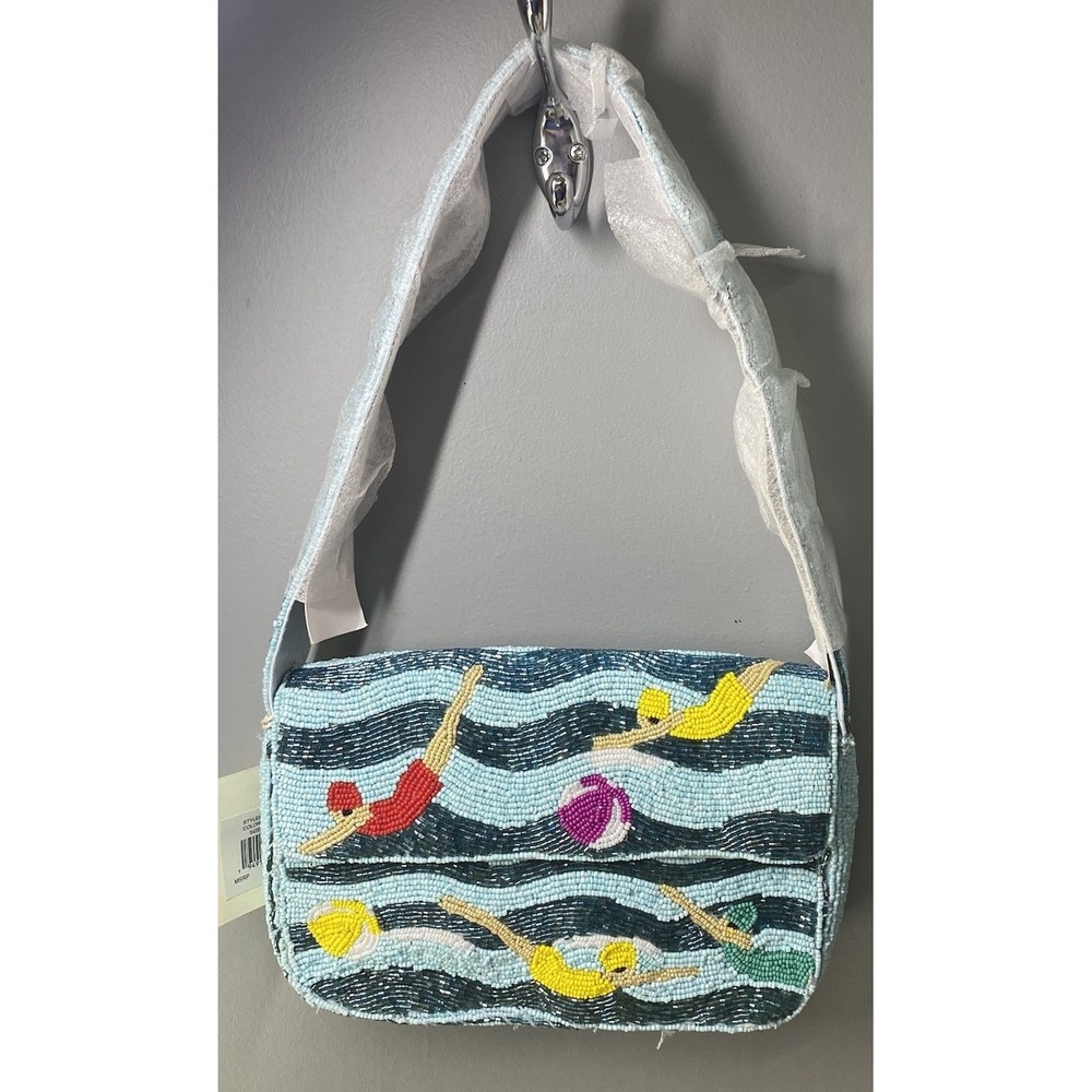 Sol And Mer Women VIRAL Beaded Purse Swimming Beach Ball Shoulder Bag NWT-$68